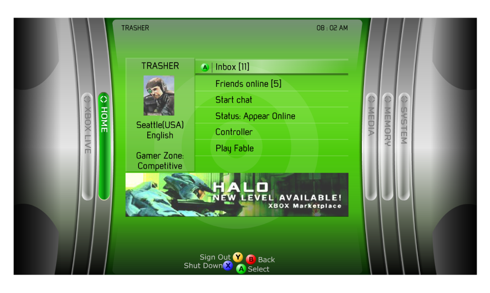 Xbox 360 Blades Dashboard UI – Ton Hanchai Portfolio