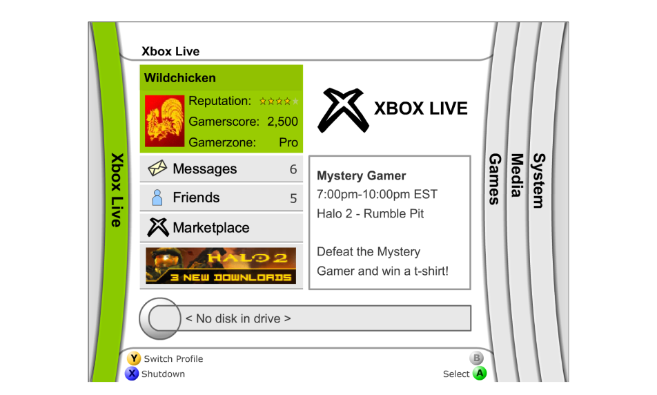 Xbox 360 Blades Dashboard UI – Ton Hanchai Portfolio