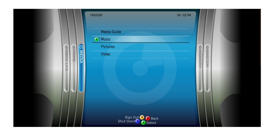 Xbox 360 Blades Dashboard UI Low-Fi Wireframe – Ton Hanchai Portfolio
